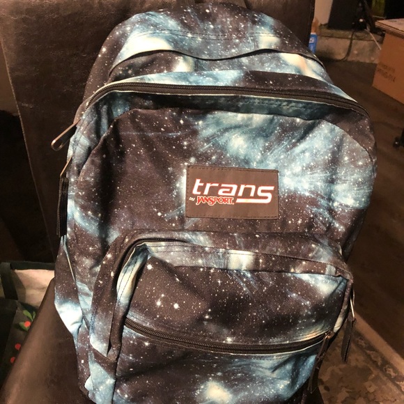 JanSport Trans SuperMax Backpack Laptop Sleeve Cosmos Galaxy Space Teal Blue - Picture 6 of 14